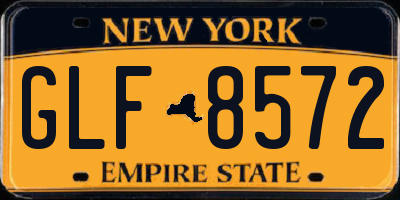 NY license plate GLF8572