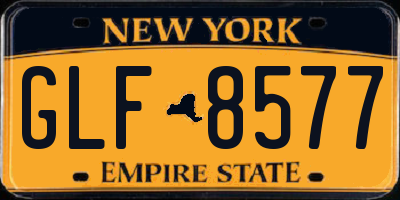 NY license plate GLF8577