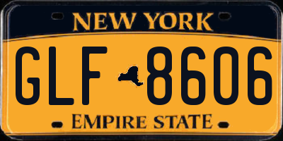 NY license plate GLF8606