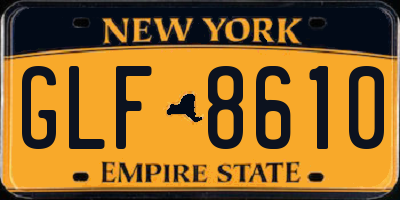 NY license plate GLF8610