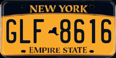 NY license plate GLF8616