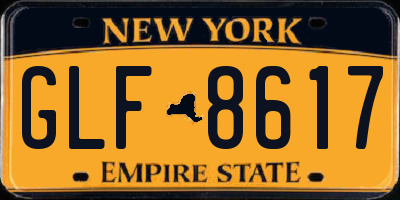 NY license plate GLF8617