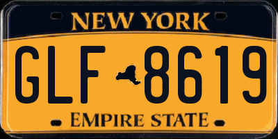 NY license plate GLF8619