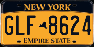 NY license plate GLF8624