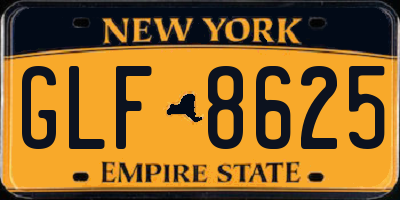 NY license plate GLF8625