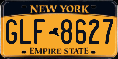 NY license plate GLF8627