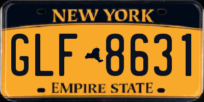 NY license plate GLF8631