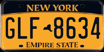 NY license plate GLF8634