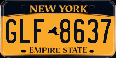 NY license plate GLF8637
