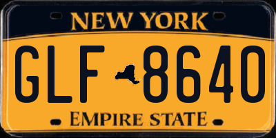 NY license plate GLF8640