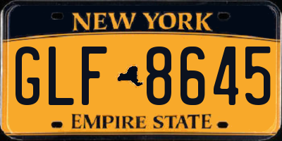 NY license plate GLF8645