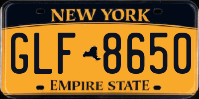 NY license plate GLF8650