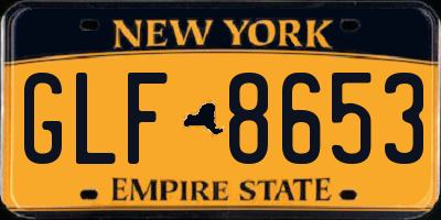 NY license plate GLF8653