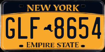 NY license plate GLF8654