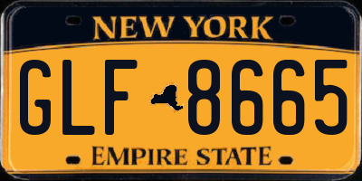 NY license plate GLF8665