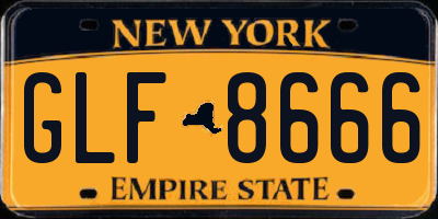 NY license plate GLF8666