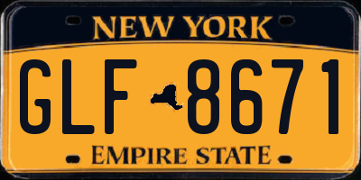 NY license plate GLF8671