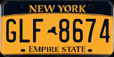NY license plate GLF8674