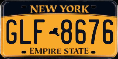 NY license plate GLF8676