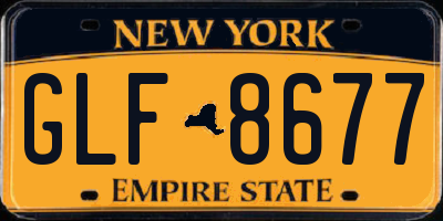NY license plate GLF8677