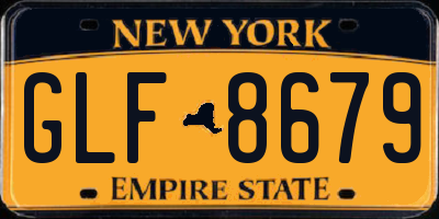 NY license plate GLF8679