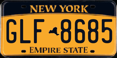 NY license plate GLF8685
