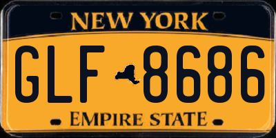 NY license plate GLF8686