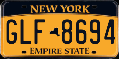 NY license plate GLF8694
