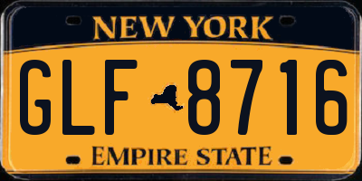 NY license plate GLF8716