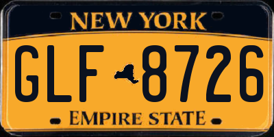NY license plate GLF8726