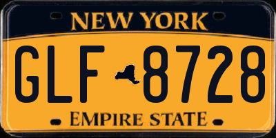 NY license plate GLF8728