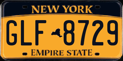 NY license plate GLF8729