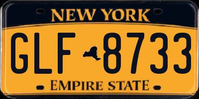 NY license plate GLF8733