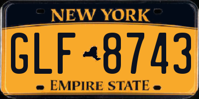 NY license plate GLF8743