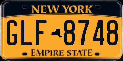 NY license plate GLF8748