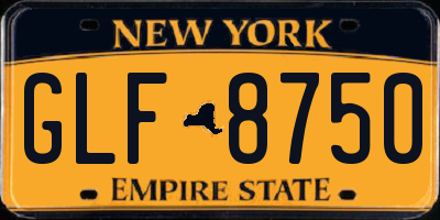 NY license plate GLF8750