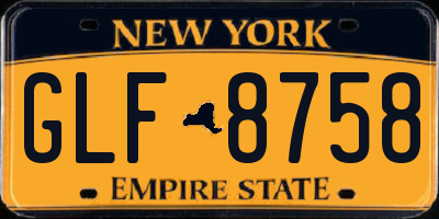 NY license plate GLF8758