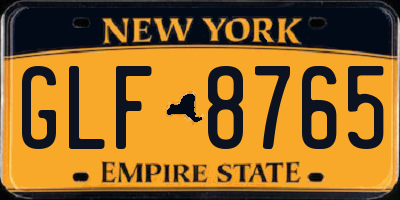 NY license plate GLF8765