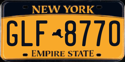 NY license plate GLF8770