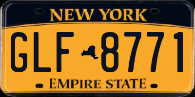 NY license plate GLF8771