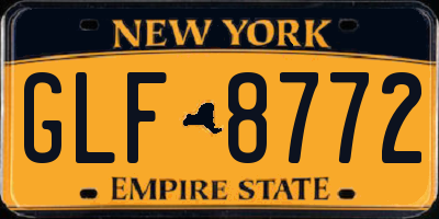 NY license plate GLF8772
