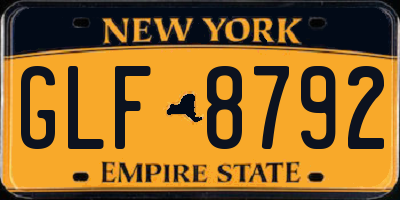 NY license plate GLF8792