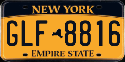 NY license plate GLF8816