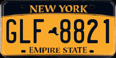 NY license plate GLF8821