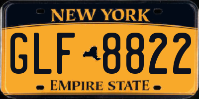NY license plate GLF8822