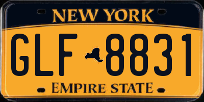 NY license plate GLF8831