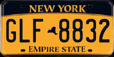NY license plate GLF8832