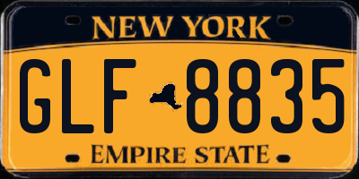 NY license plate GLF8835