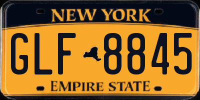 NY license plate GLF8845