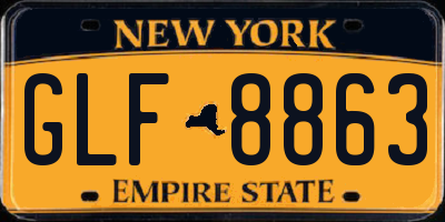 NY license plate GLF8863